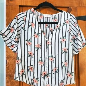 Sienna Sky crop front tie blouse